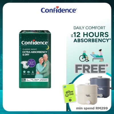 CONFIDENCE Classic Night Tape Adult Diaper XL size 6s - Incontinence Diaper up to 12 hours