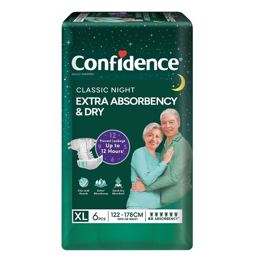 Classic Night Tape Adult Diaper XL size 6s - Incontinence Diaper up to 12 hours image