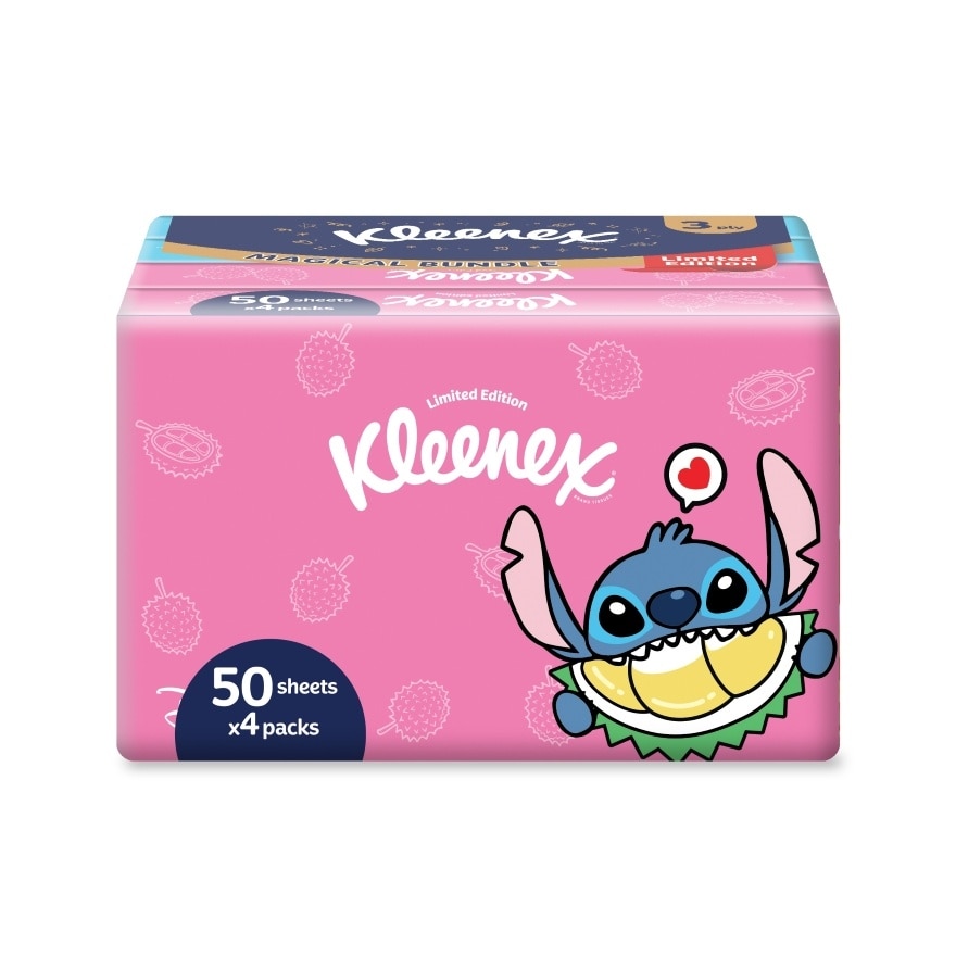 Facial Tissue Travel Pack Limited Edition - 3PLY (50's x 4) x4 packs