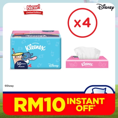 KLEENEX Facial Tissue Travel Pack Limited Edition - 3PLY (50's x 4) x4 packs