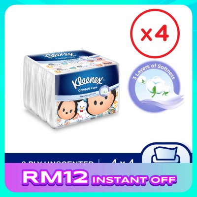 KLEENEX Facial Tissue Disney Tsum Tsum Softpack 3ply (50's x 4) x4 packs