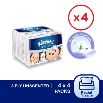 KLEENEX Facial Tissue Disney Tsum Tsum Softpack 3ply (50's x 4) x4 packs