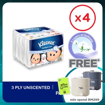 KLEENEX Facial Tissue Disney Tsum Tsum Softpack 3ply (50's x 4) x4 packs