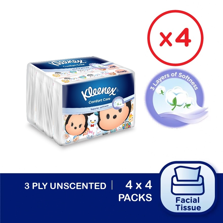 Facial Tissue Disney Tsum Tsum Softpack 3ply (50's x 4) x4 packs