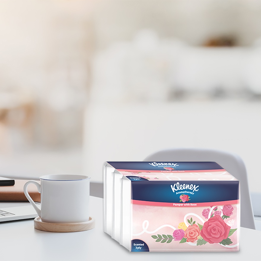 Facial Tissue Soft Pack Rose - 3ply (44's x 4) x4 packs image