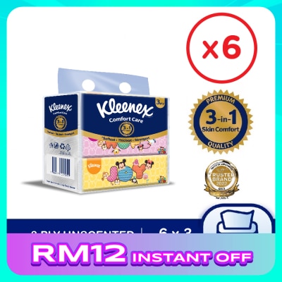 KLEENEX Facial Tissue Soft Box Disney Tsum Tsum 3PLY (100's x 3) x6 packs