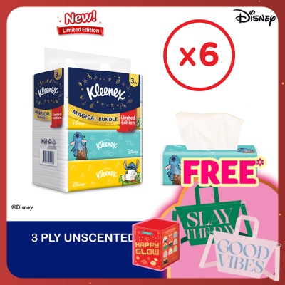 KLEENEX Facial Tissue Soft Box Limited Edition 3PLY (100's x 4) x6 packs