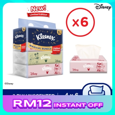 KLEENEX Facial Tissue Soft Box Limited Edition 3PLY (100's x 4) x6 packs