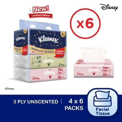 KLEENEX Facial Tissue Soft Box Limited Edition 3PLY (100's x 4) x6 packs