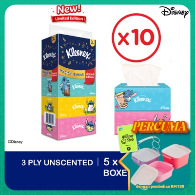 KLEENEX - Facial Tissue Limited Edition Box 3PLY (90's x 5 Boxes) x10 packs