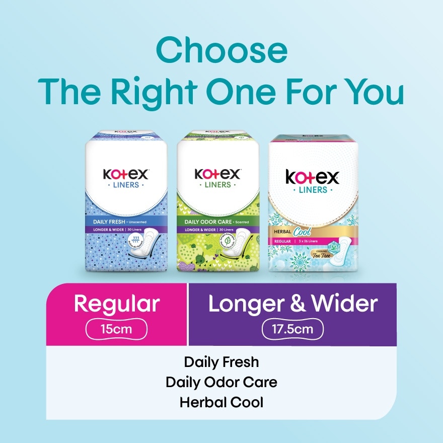 Herbal Cool Regular Pantyliner 15cm (26s x 3 Packs) x12packs - Liners with Cooling Tea Tree Extract