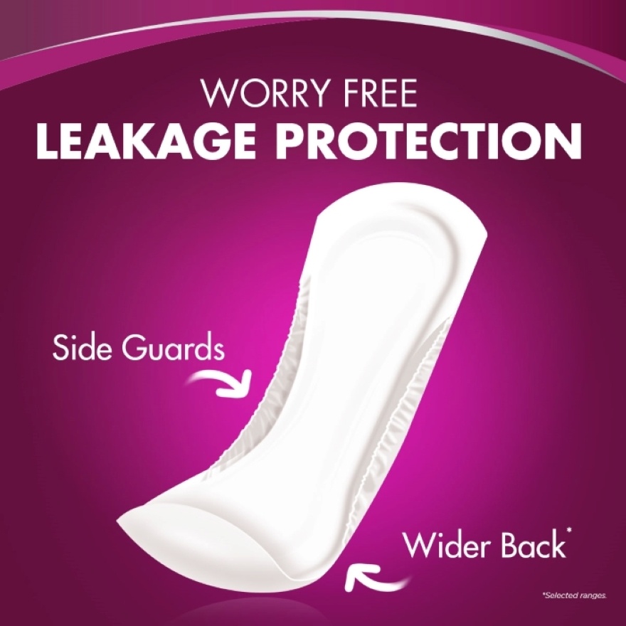 Pads Incontinence / Adult Diapers Long Non Wing 27.6cm (14's x 6 packs)