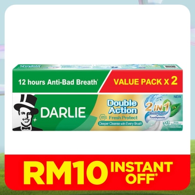 DARLIE Double Action Toothpaste Fresh Proctect 2 in 1 Advance Mouthwash + Toothpaste