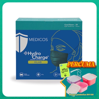 MEDICOS - 4ply Hydrocharge Hijab Coral Green 50's