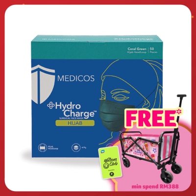 MEDICOS 4ply Hydrocharge Hijab Coral Green 50's
