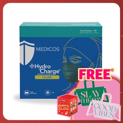 MEDICOS 4ply Hydrocharge Hijab Coral Green 50's