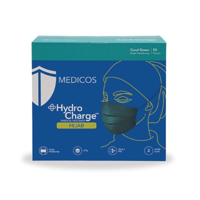 MEDICOS - 4ply Hydrocharge Hijab Coral Green 50's