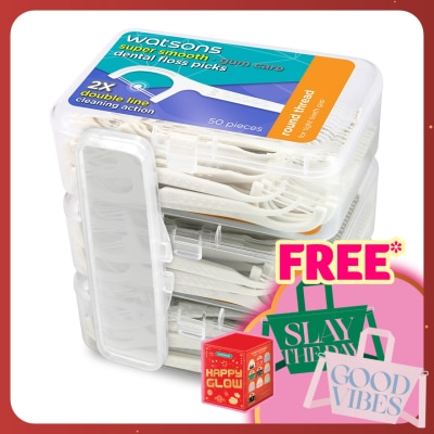 WATSONS Super Smooth Double Line Dental Floss Picks 50's x 3BOX