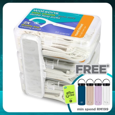 WATSONS Super Smooth Double Line Dental Floss Picks 50's x 3BOX