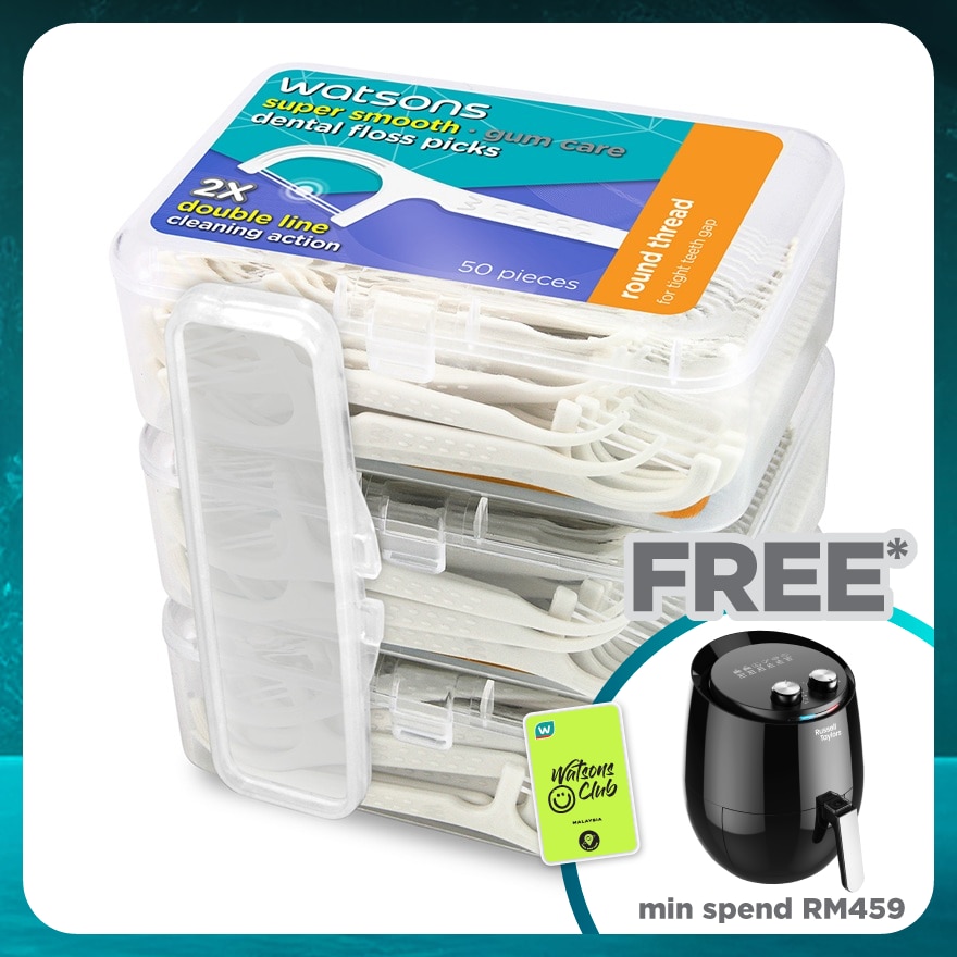 Super Smooth Double Line Dental Floss Picks 50's x 3BOX
