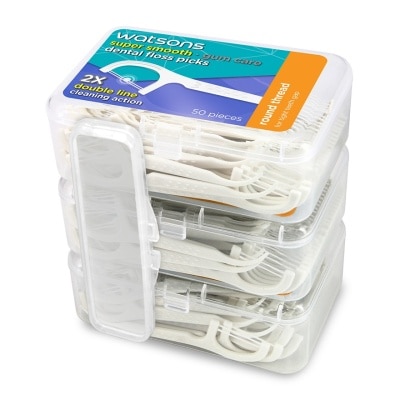 WATSONS Super Smooth Double Line Dental Floss Picks 50's x 3BOX