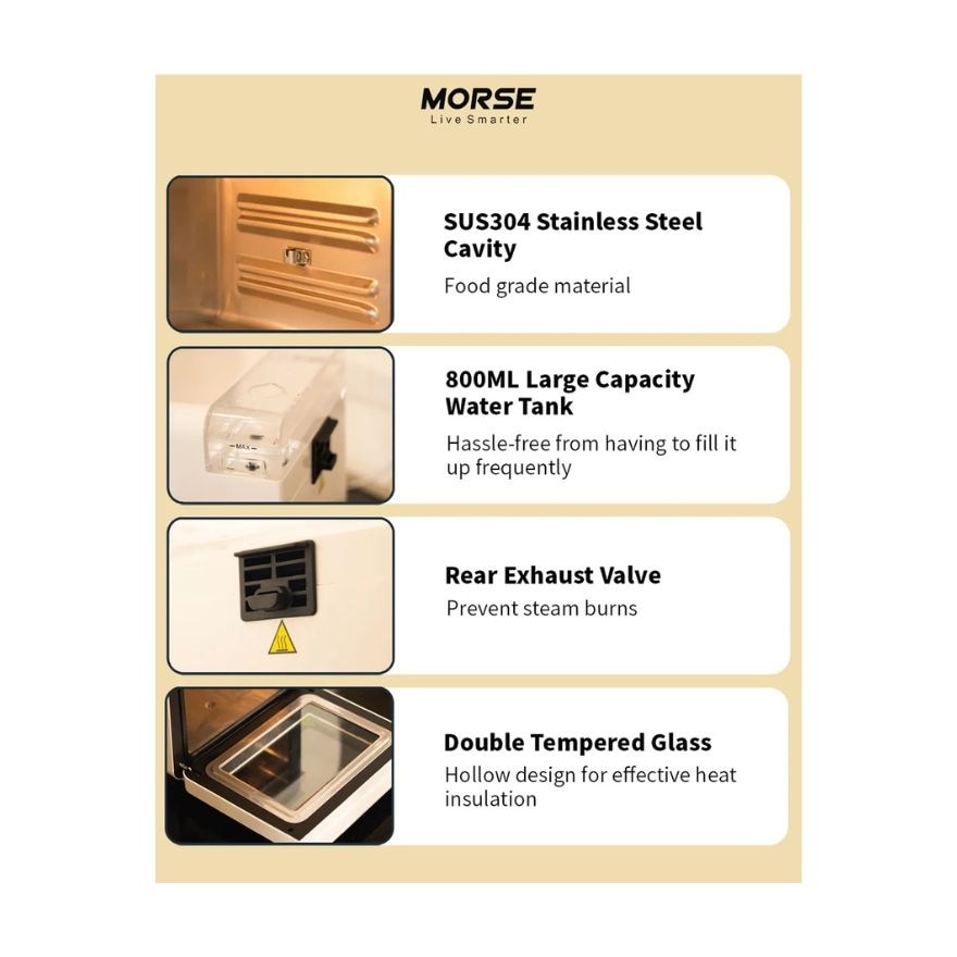 Bravochef Steam Oven i7 with 15L Capacity (White Color)