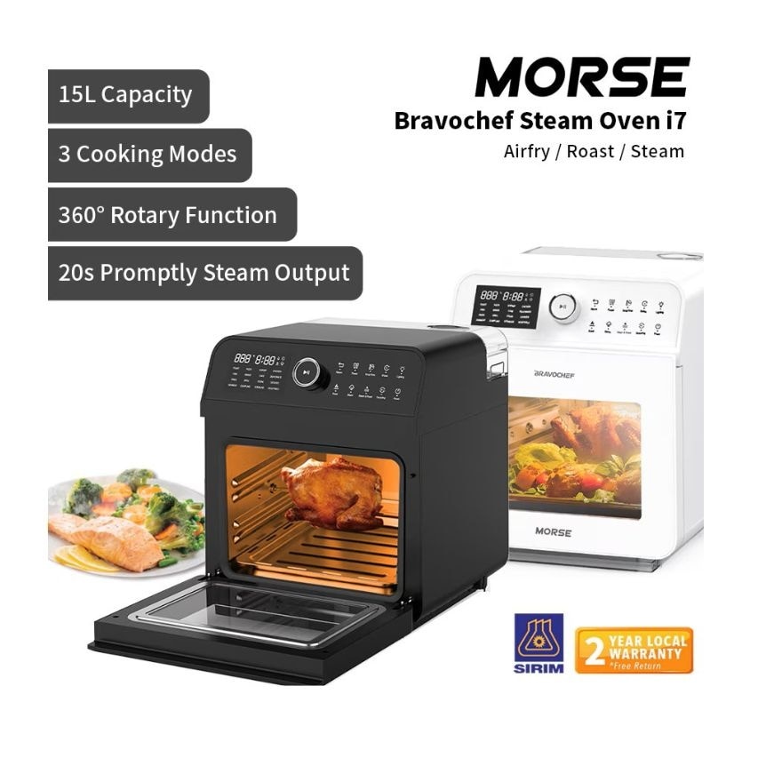 Bravochef Steam Oven i7 with 15L Capacity (White Color)