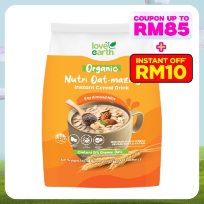LOVE EARTH Nutri Oat-mazing Instant Cereal Drink Soy Almond Nibs 28g x 12s