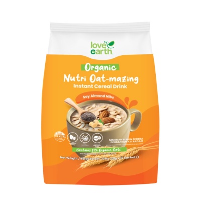 LOVE EARTH - Nutri Oat-mazing Instant Cereal Drink Soy Almond Nibs 28g x 12s