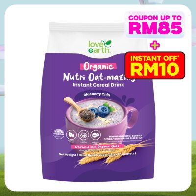 LOVE EARTH Nutri Oat-mazing Instant Cereal Drink Blueberry Chia 28g x 12s