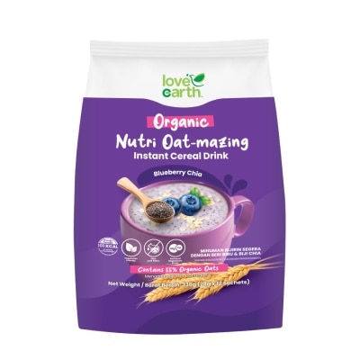 LOVE EARTH Nutri Oat-mazing Instant Cereal Drink Blueberry Chia 28g x 12s