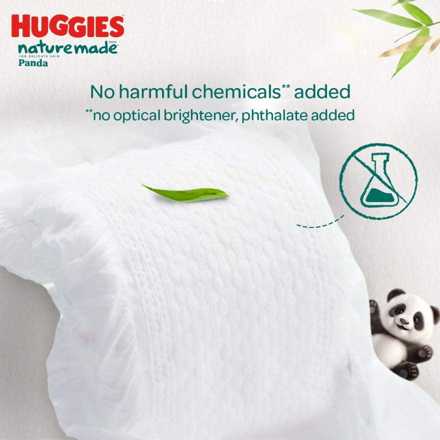 Naturemade Panda Pants Diapers M 56s (3 packs) - Super Premium Baby Diaper with Bamboo Fiber