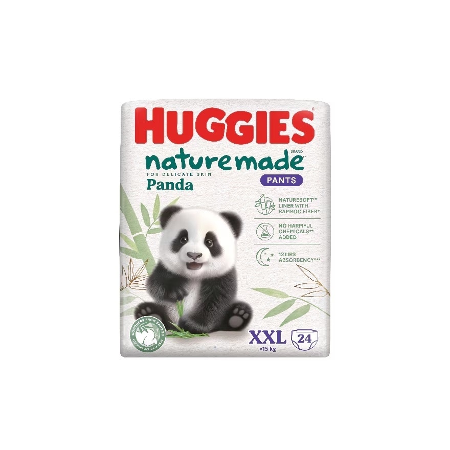 Naturemade Panda Pants Diapers XXL 24s - Super Premium Baby Diaper with Bamboo Fiber