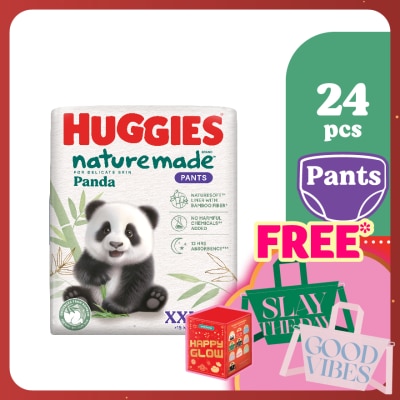 HUGGIES Naturemade Panda Pants Diapers XXL 24s - Super Premium Baby Diaper with Bamboo Fiber