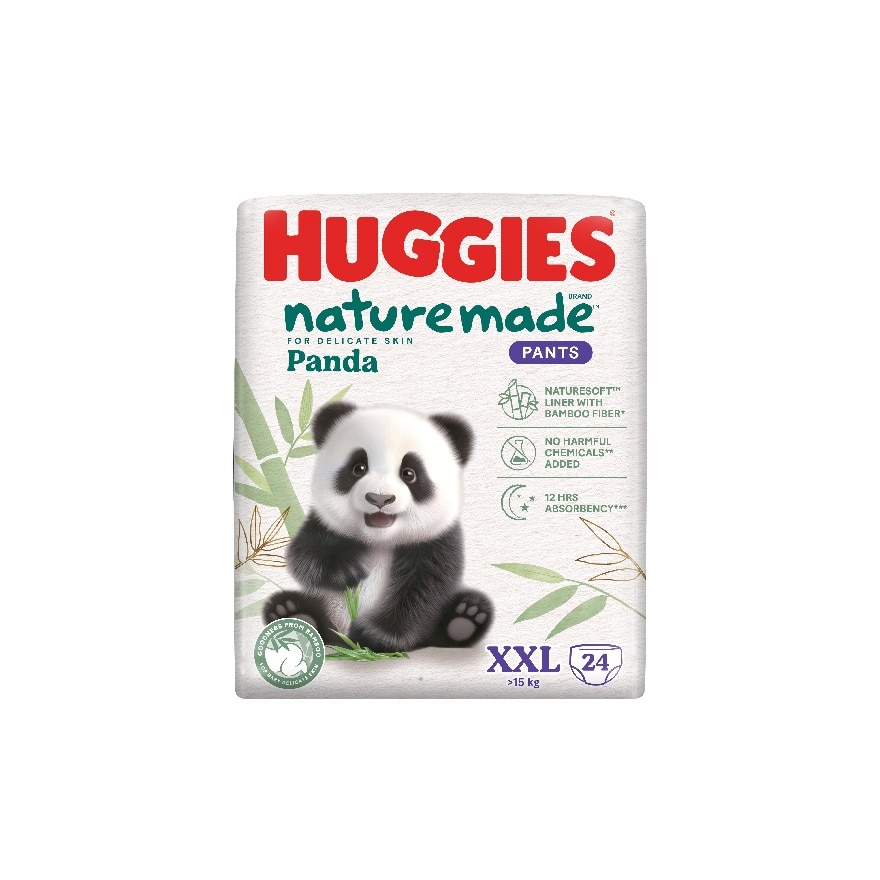 Naturemade Panda Pants Diapers XXL 24s - Super Premium Baby Diaper with Bamboo Fiber