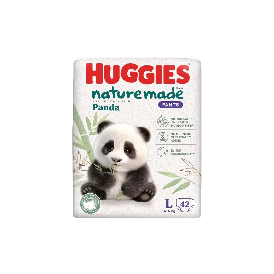 Naturemade Panda Pants Diapers L 42s - Super Premium Baby Diaper with Bamboo Fiber