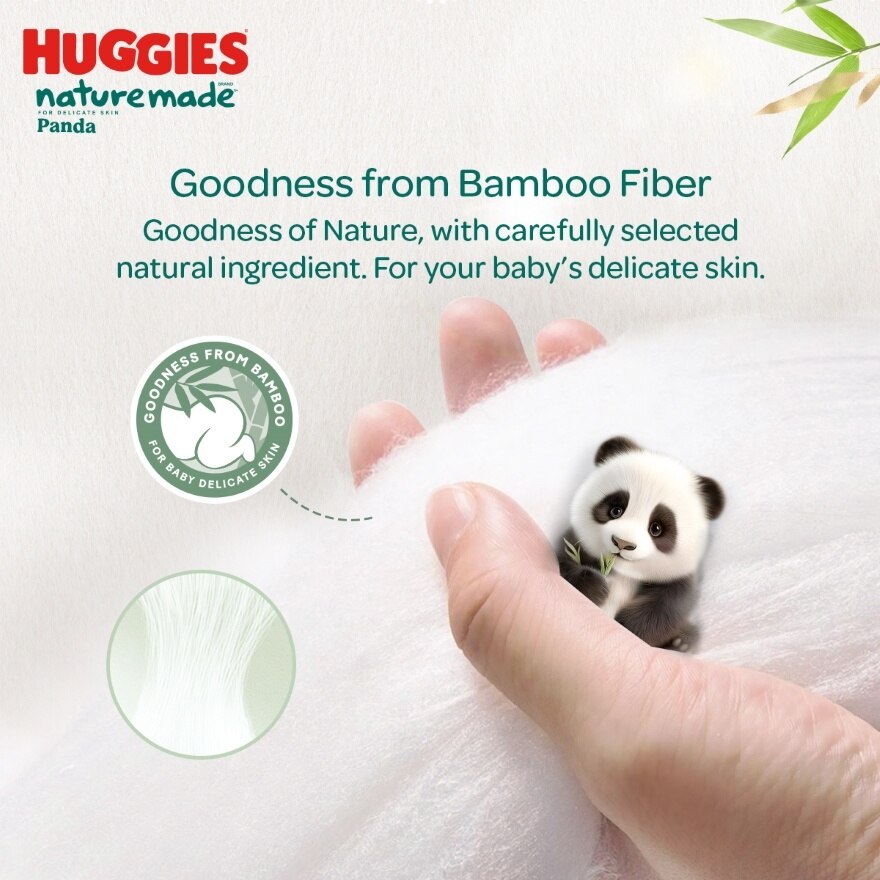 Naturemade Panda Pants Diapers L 42s 3 packs - Super Premium Baby Diaper with Bamboo Fiber