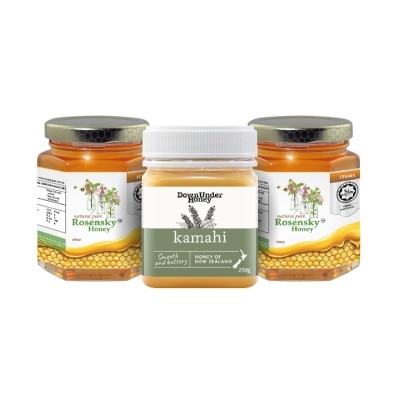 ROSENSKY HONEY Golden Trio Honey Gift Pack (3 Bottles Per Pack)