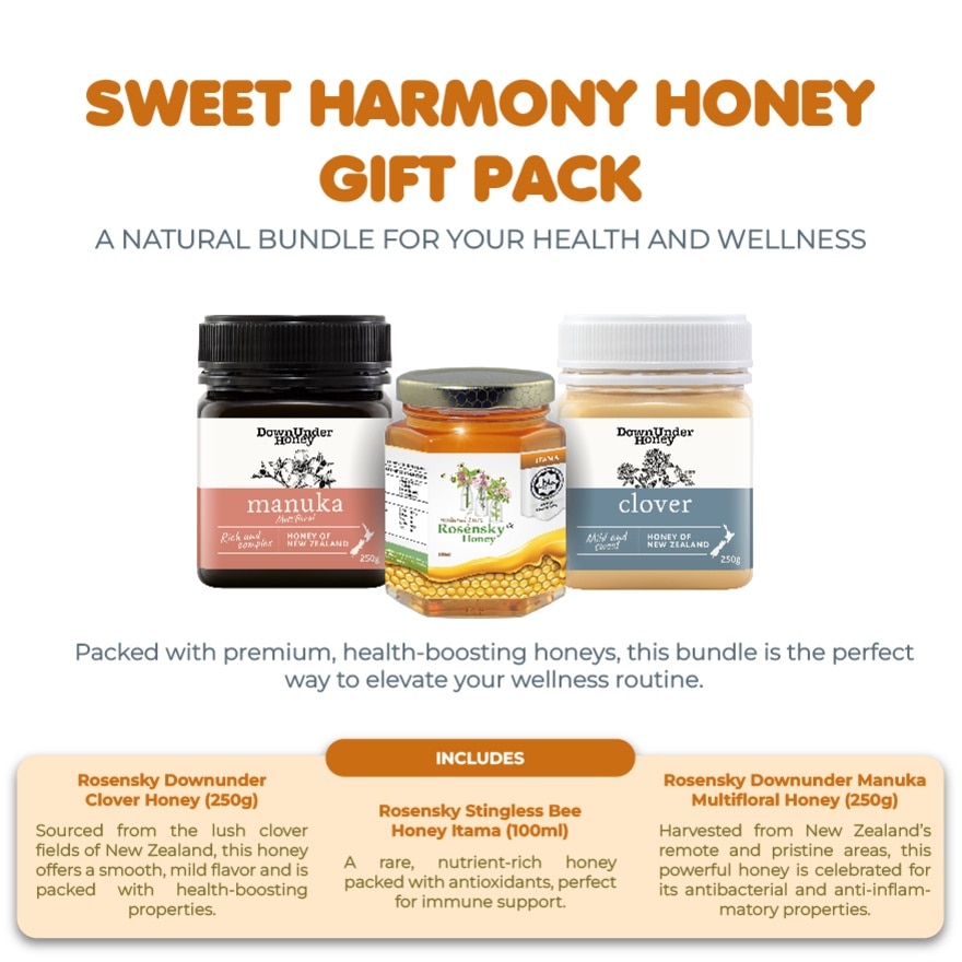 Premium Trio Honey Gift Pack  (3 Bottles Per Pack)