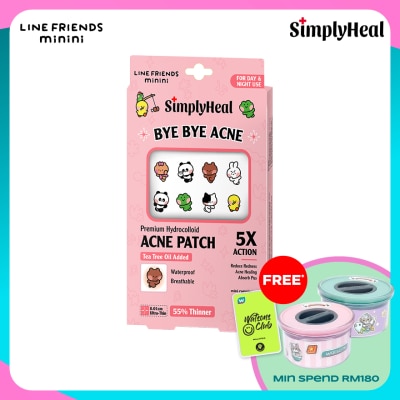 SIMPLYHEAL LINE FRIENDS minini Mini Running Crew Day & Night Premium Hydrocolloid Acne Patch 20s