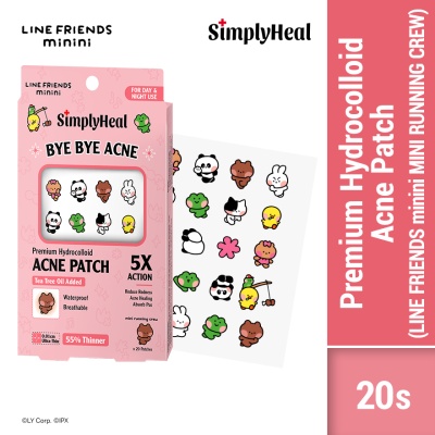 SIMPLYHEAL - LINE FRIENDS minini Mini Running Crew Day & Night Premium Hydrocolloid Acne Patch 20s image