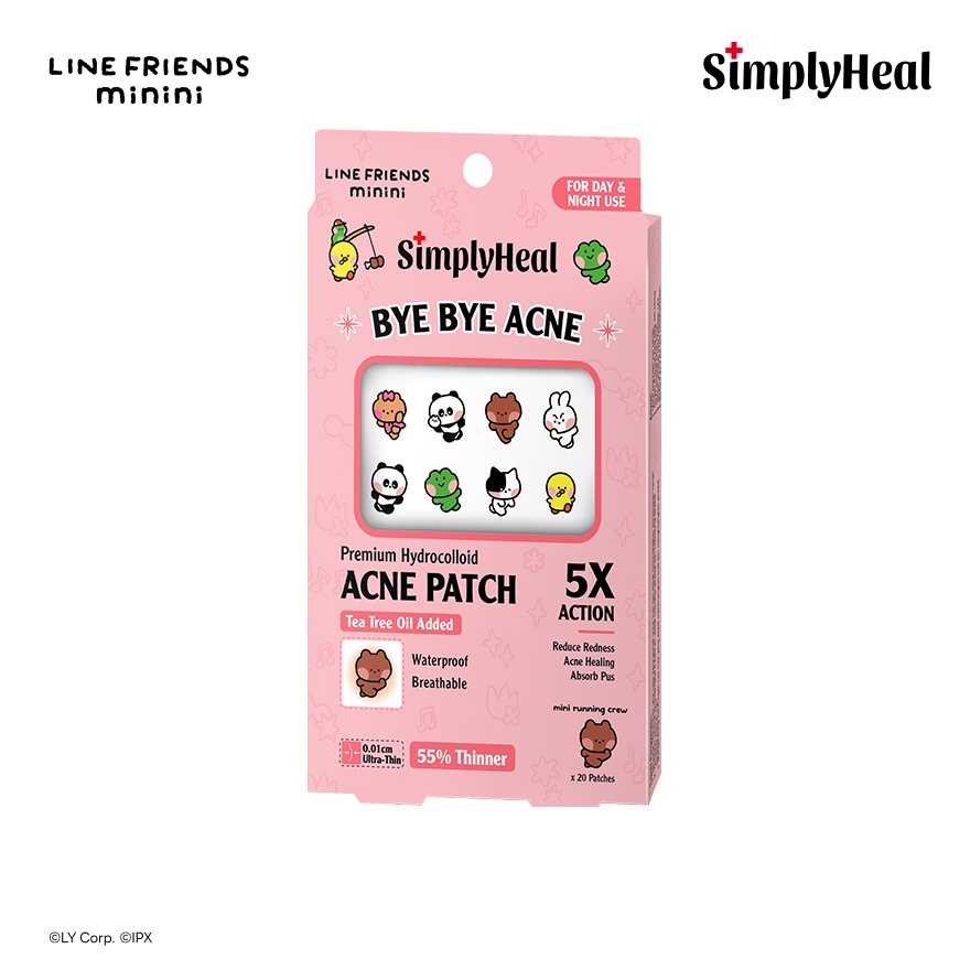LINE FRIENDS minini Mini Running Crew Day & Night Premium Hydrocolloid Acne Patch 20s image