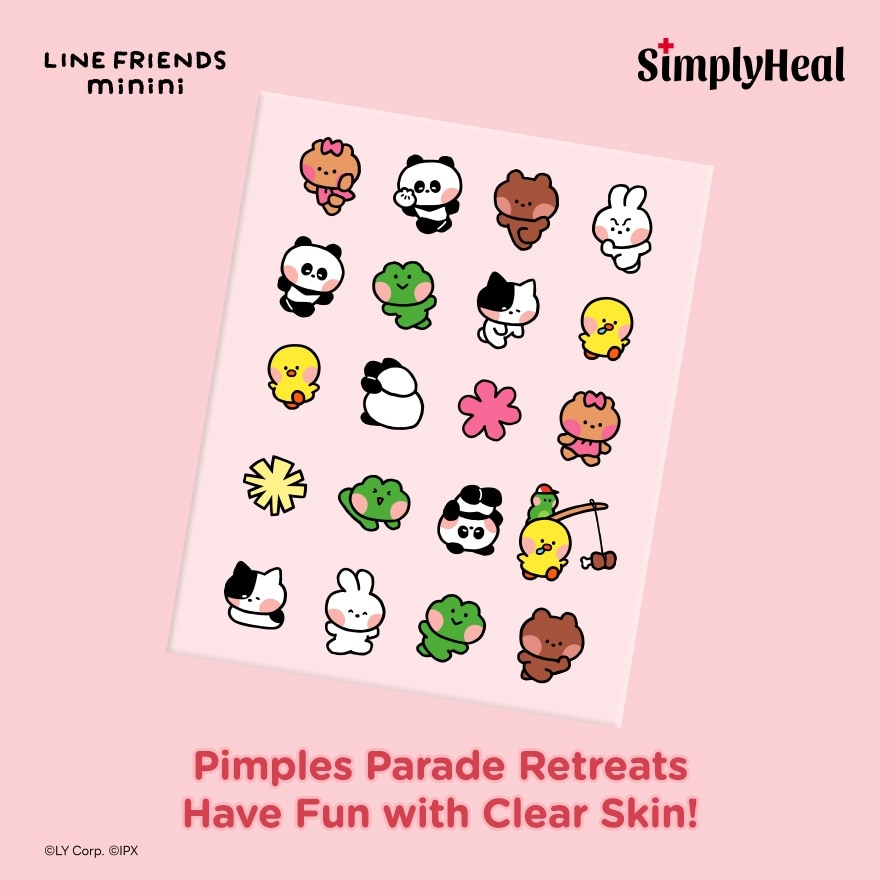 LINE FRIENDS minini Mini Running Crew Day & Night Premium Hydrocolloid Acne Patch 20s