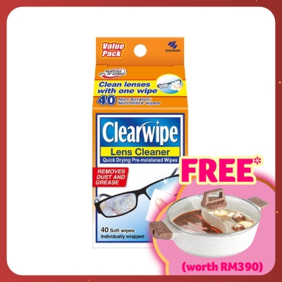 CLEARWIPES Quick Drying Pre-Moistened Antifog Wipes 40s