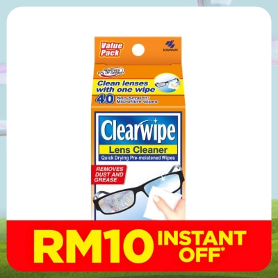 CLEARWIPES Quick Drying Pre-Moistened Antifog Wipes 40s