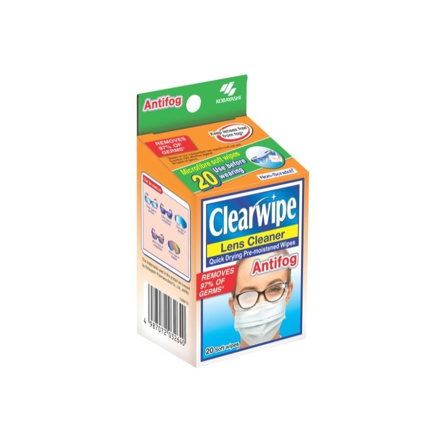 Quick Drying Pre-Moistened Antifog Wipes 20s
