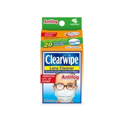 CLEARWIPES Quick Drying Pre-Moistened Antifog Wipes 20s
