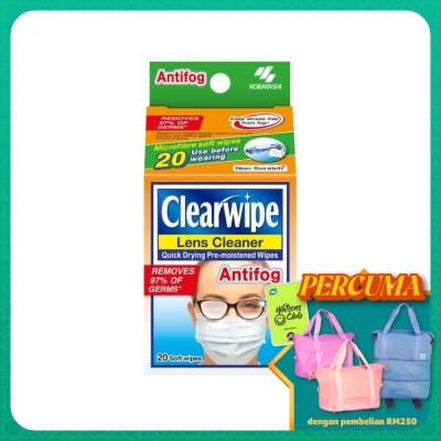 CLEARWIPES - Quick Drying Pre-Moistened Antifog Wipes 20s