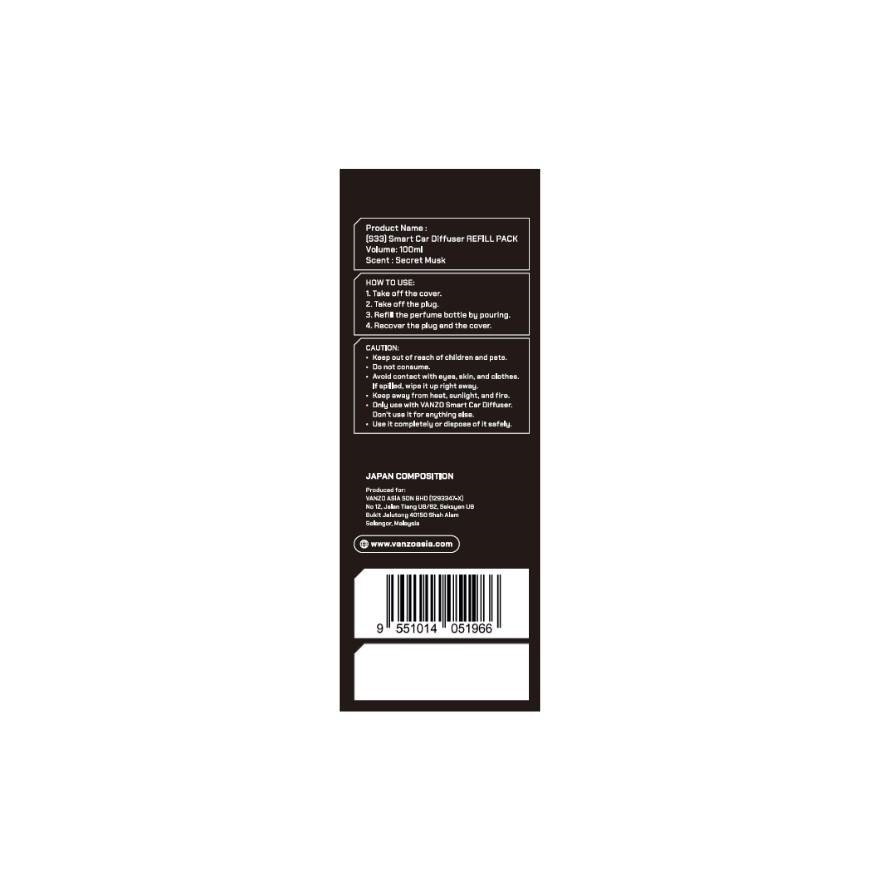 Smart car diffuser refill secret musk 100ml