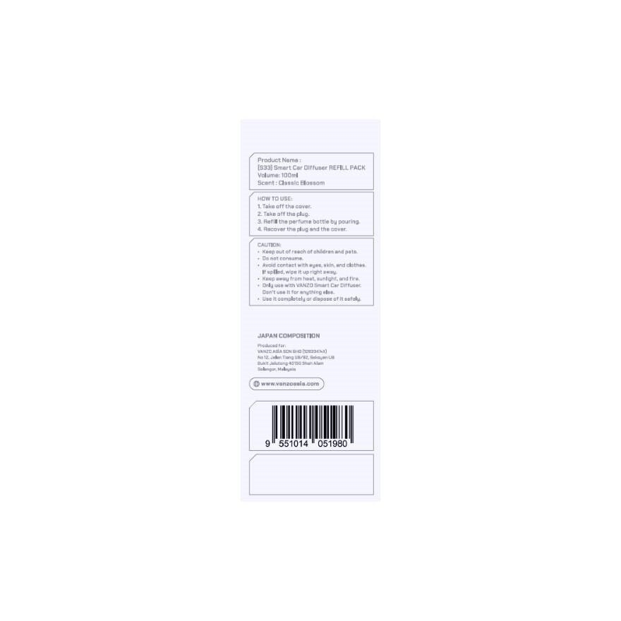 Smart car diffuser refill classic blossom 100ml